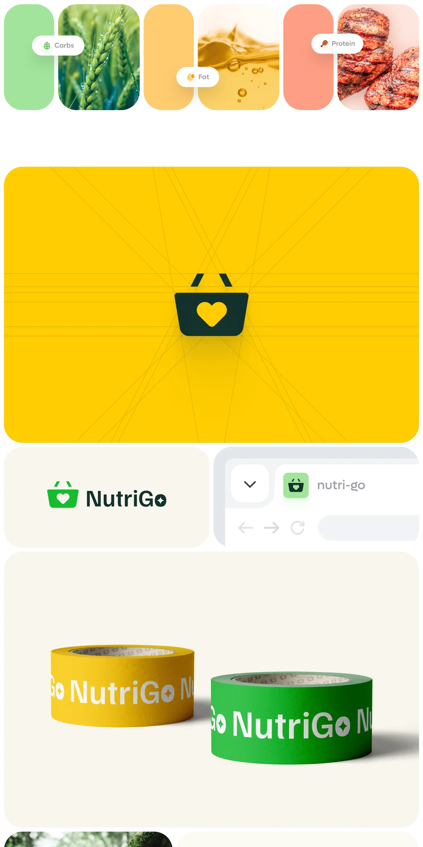 NutriGo AI nutrition and meal planning SaaS — original design board 6