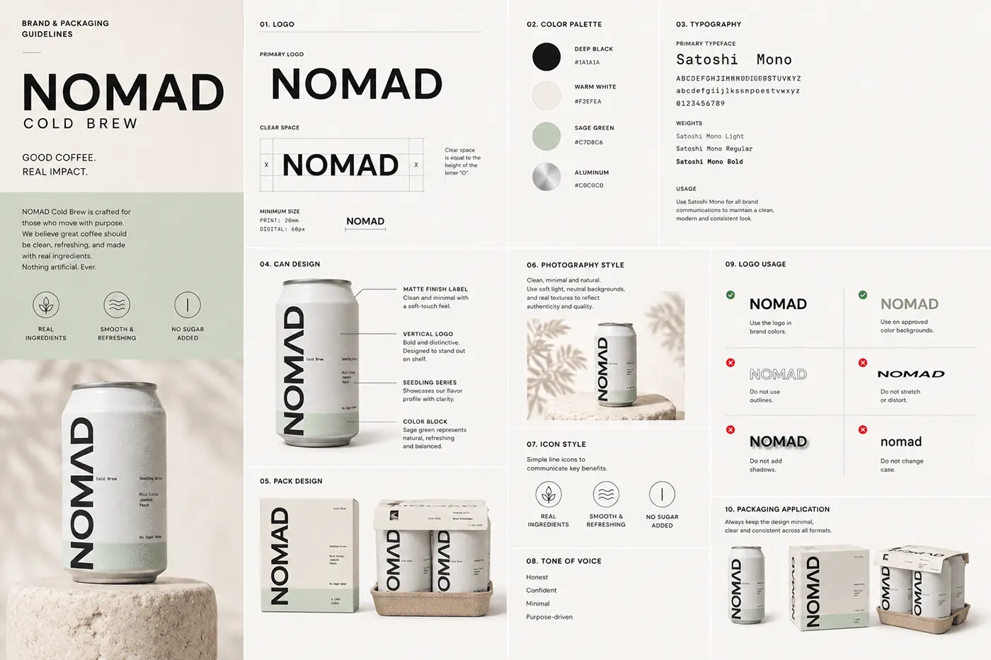 NOMAD Coffee brand identity and packaging by Jakaria Mahmud, board 12