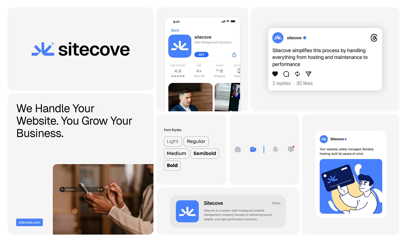 SiteCove web hosting branding by Jakaria Mahmud, board 2