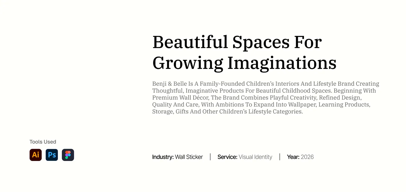 Benji & Belle kids lifestyle brand identity by Jakaria Mahmud, board 2