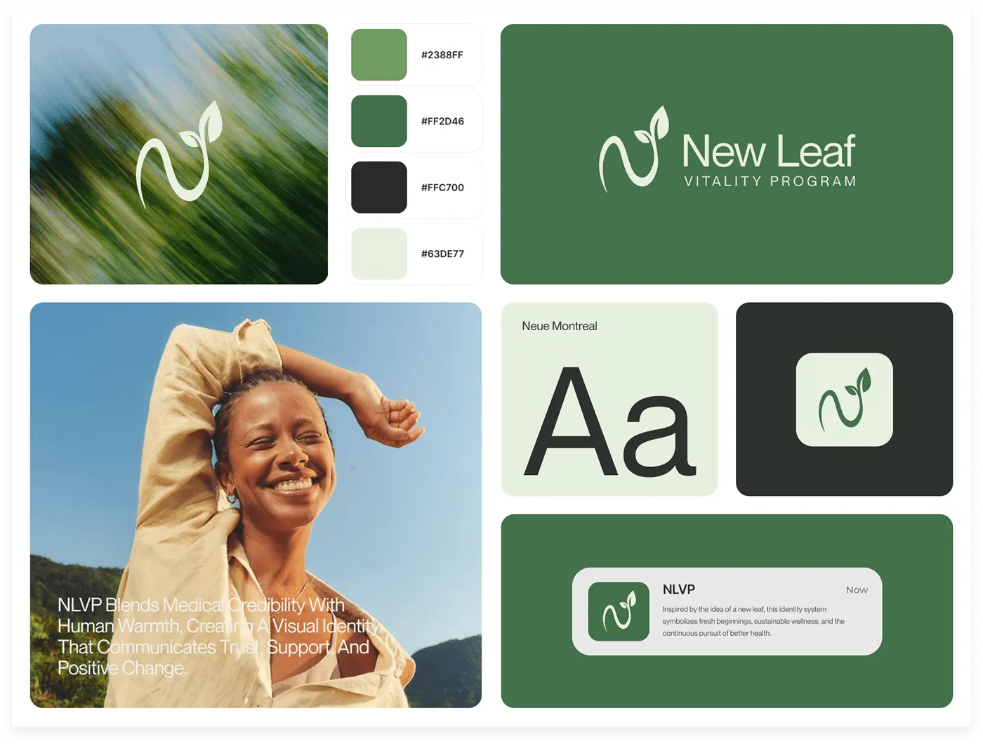 New Leaf Vitality wellness brand identity by Jakaria Mahmud, board 2