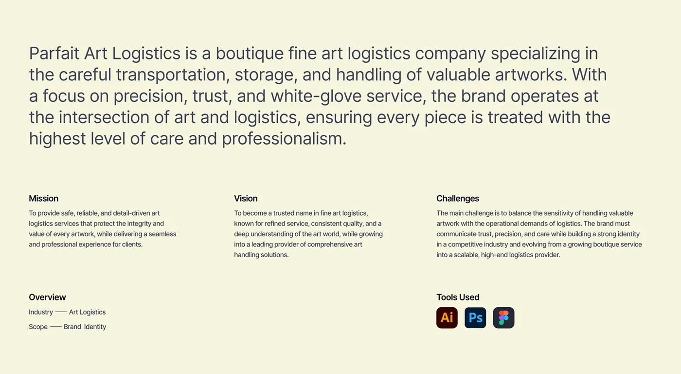 Parfait Art Logistic logistics brand identity by Jakaria Mahmud, board 2