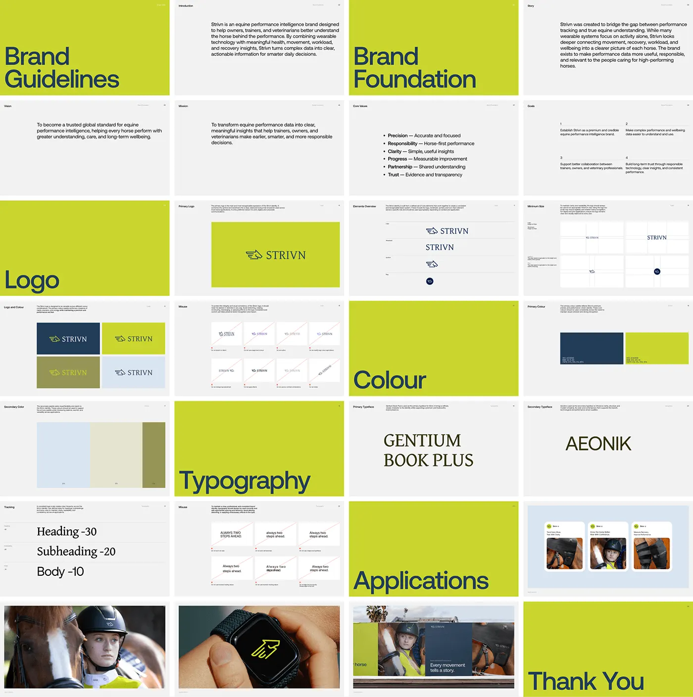 STRIVN equine health tech branding by Jakaria Mahmud, board 9