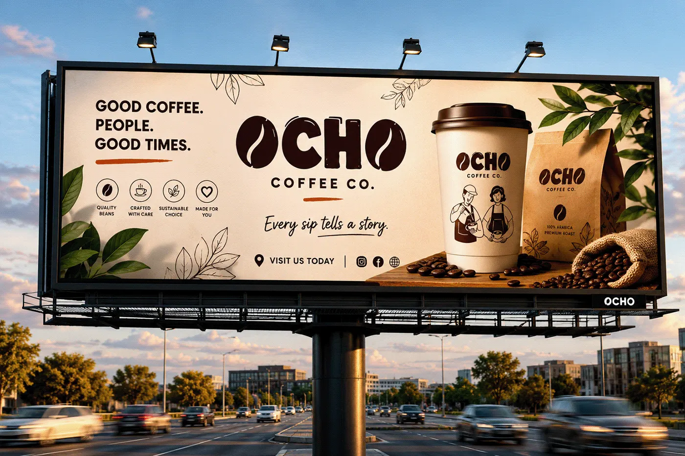OCHO Coffee Co. coffee branding and packaging by Jakaria Mahmud, board 11