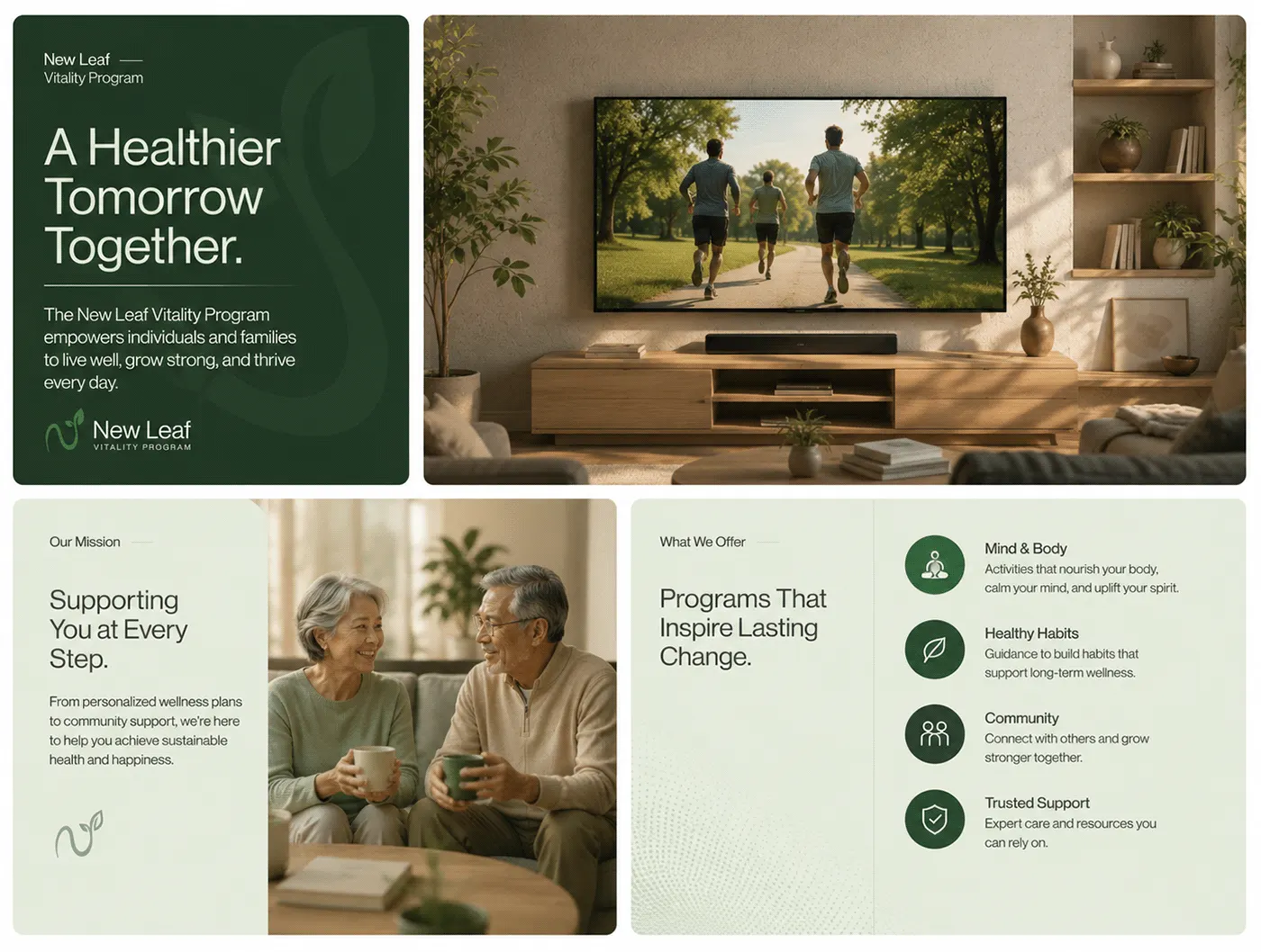 New Leaf Vitality wellness brand identity by Jakaria Mahmud, board 6