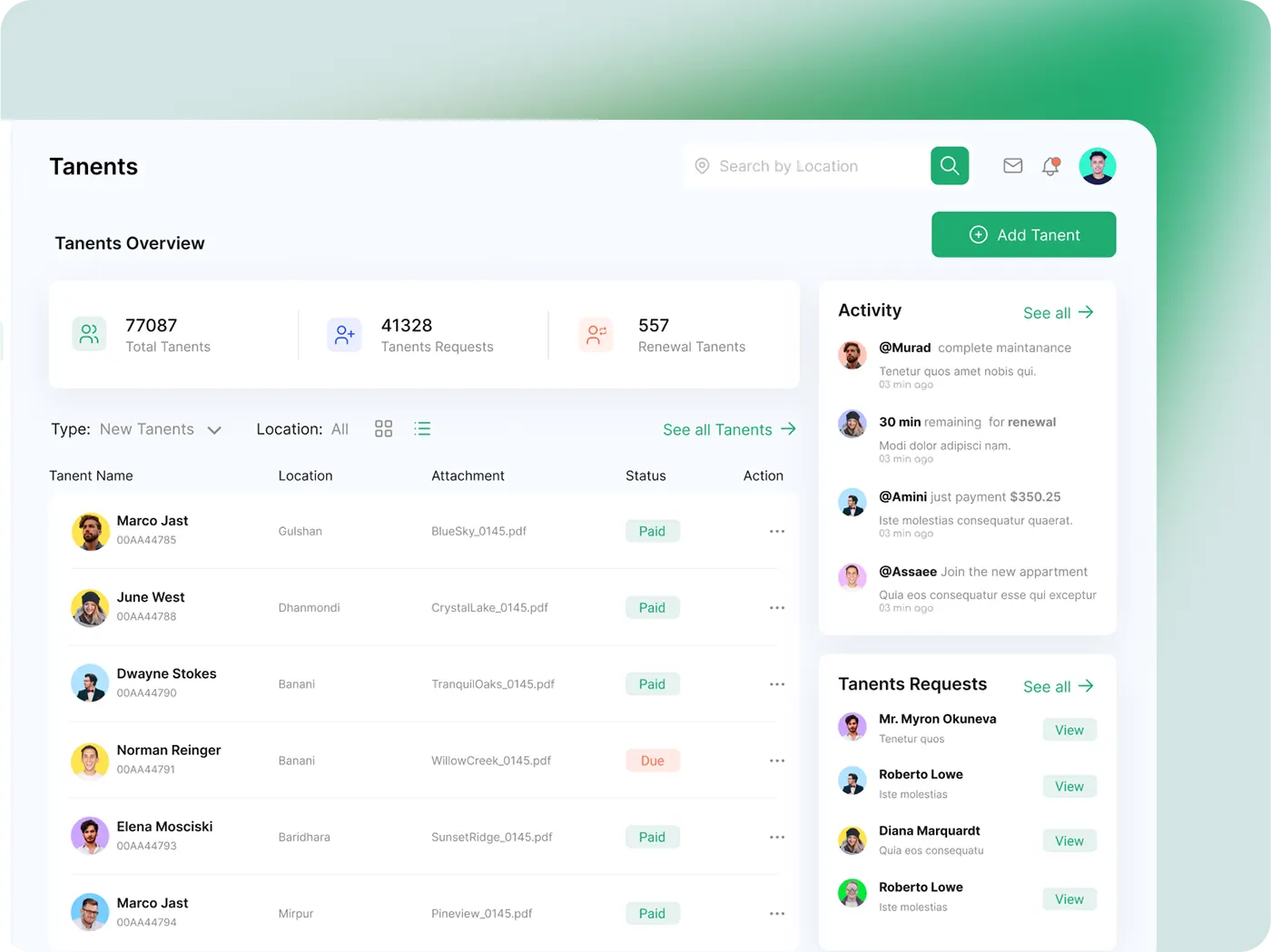 Property management app UI design by Jakaria Mahmud, board 10