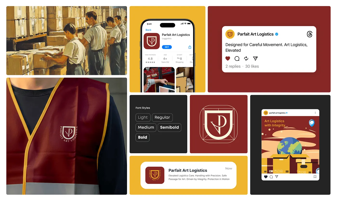 Parfait Art Logistic logistics brand identity by Jakaria Mahmud, board 3