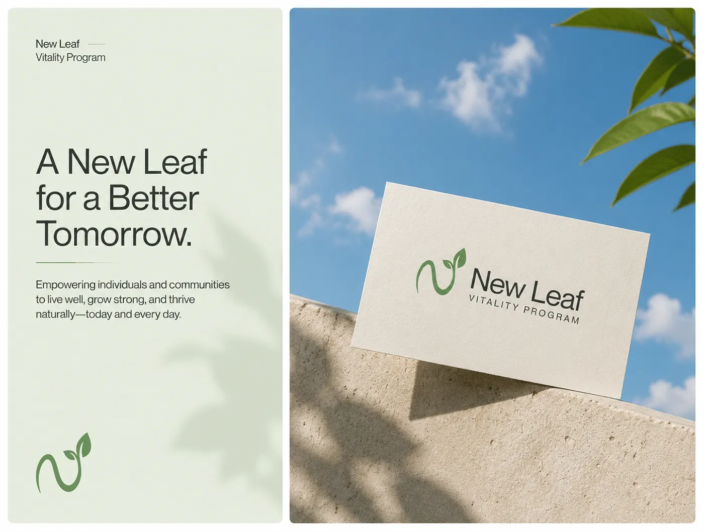 New Leaf Vitality wellness brand identity by Jakaria Mahmud, board 7