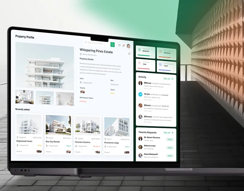 Property management app: web app ui design by Jakaria Mahmud