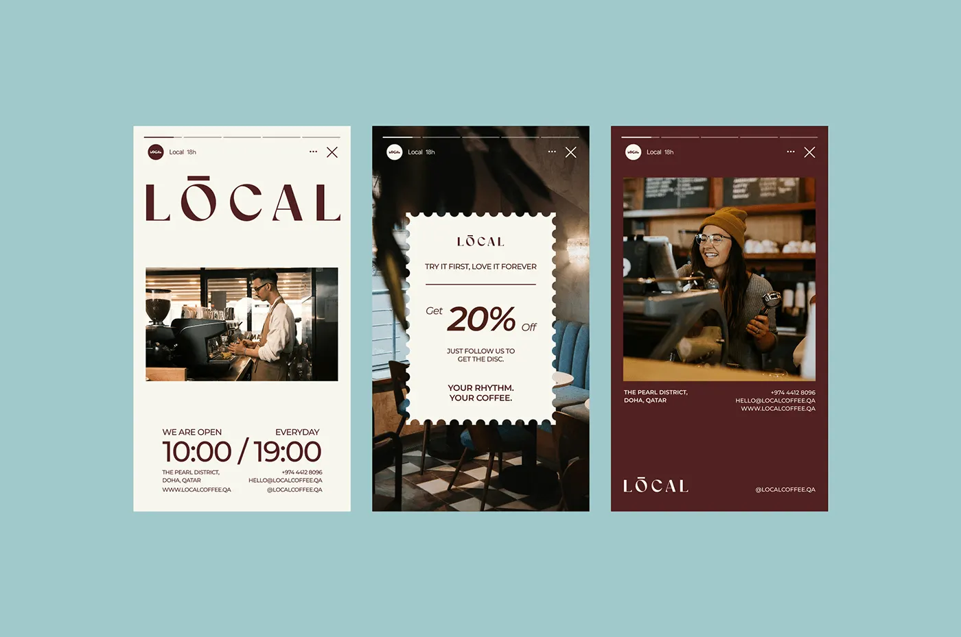 Local Coffee coffee shop brand identity by Jakaria Mahmud, board 9