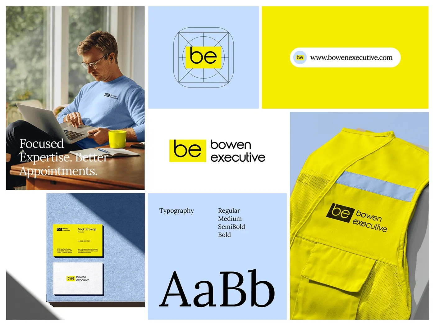 Bowen Executive construction recruitment brand identity by Jakaria Mahmud, board 3