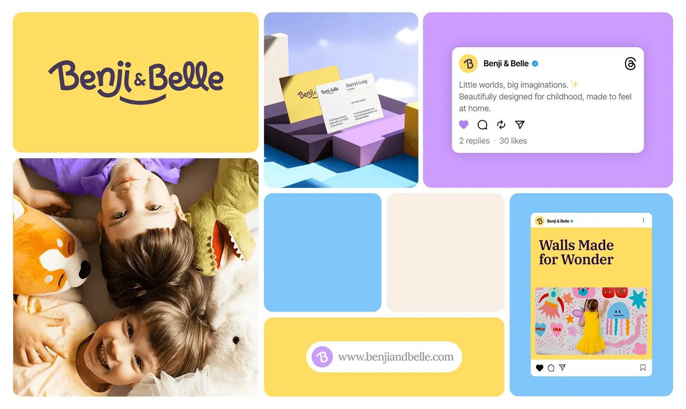 Benji & Belle kids lifestyle brand identity by Jakaria Mahmud, board 3
