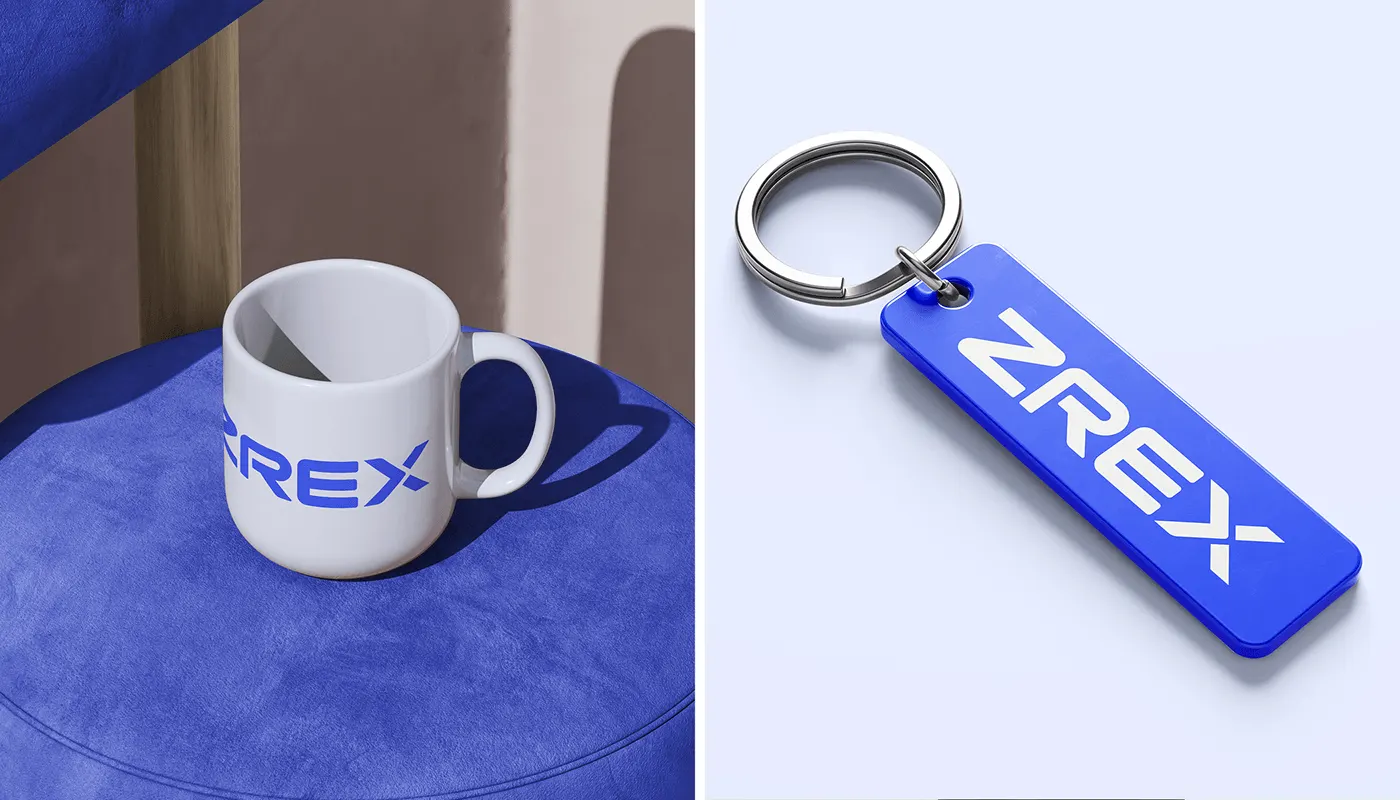 ZREX branded mug and blue keyring