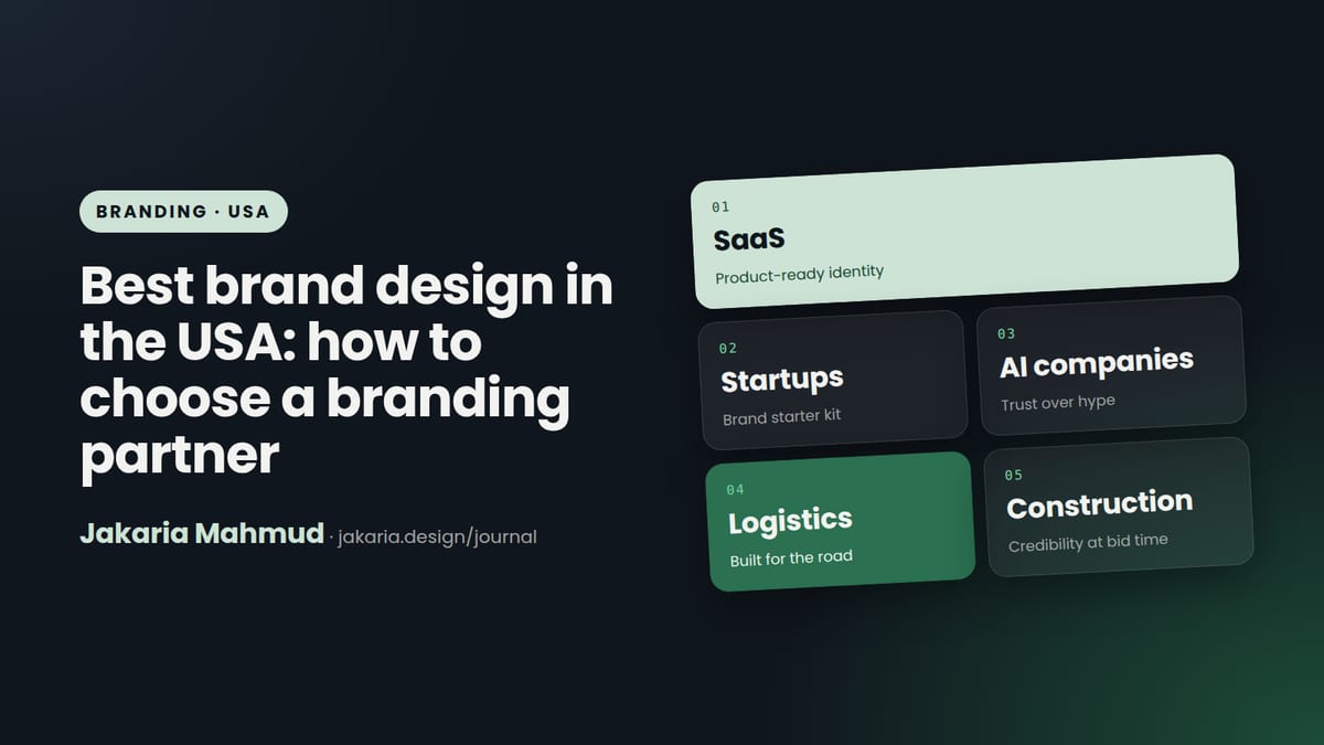 Cover: Best brand design in the USA: how SaaS, AI, startup, logistics and construction companies choose a branding partner