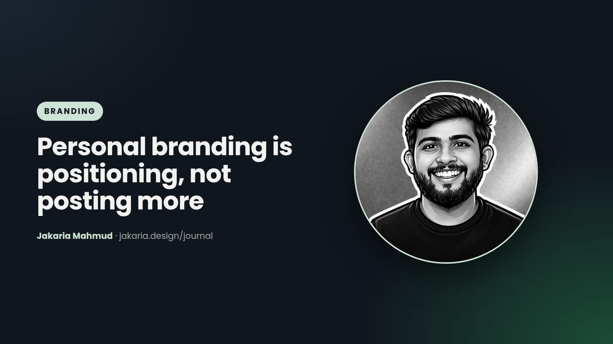 Cover: Personal branding is not posting more. It is positioning better.